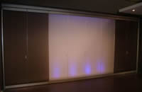movable partitions in opaque glass